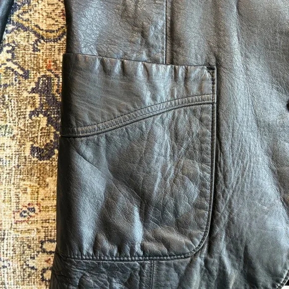 Pioneer Wear Albuquerque Vintage Black Genuine Leather Western Blazer Jacket 42 - Picture 15 of 15
